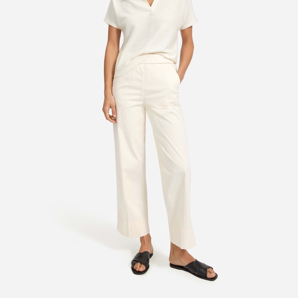 Everlane Organic Cotton Easy Pant in color Bone
